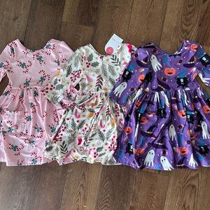 Set of Three Girls' Patterned Dresses